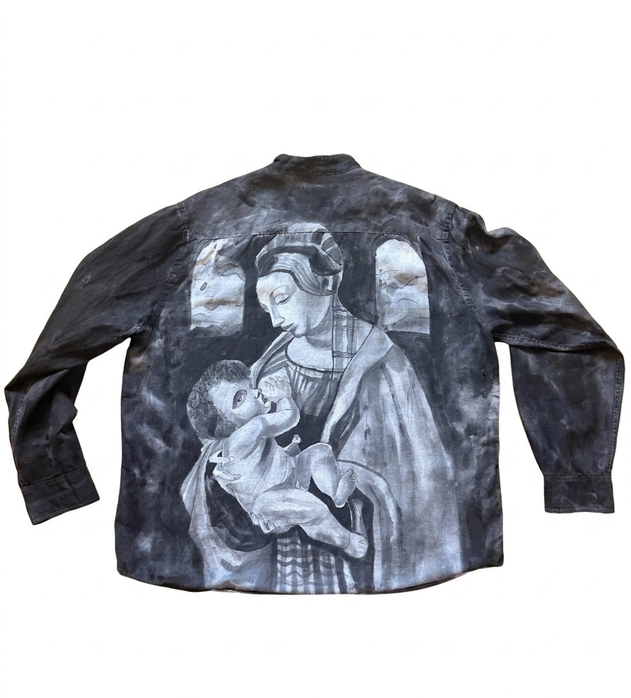 Hand-painted vintage linen shirt – Studio Juuls