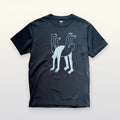 Black tshirt with hand painted figures