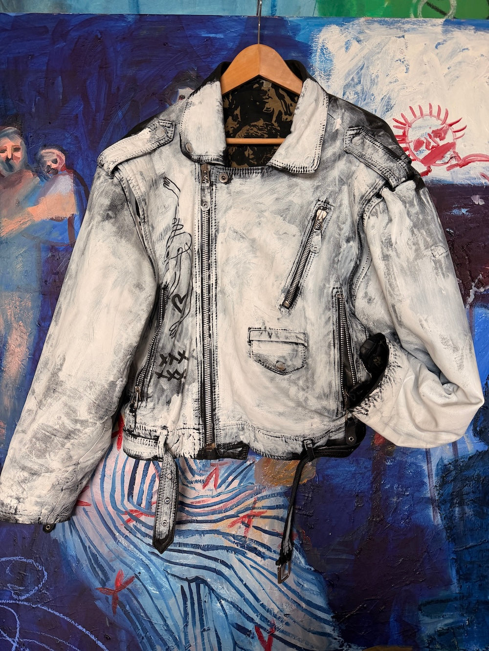 Leather jacket (hand-painted)