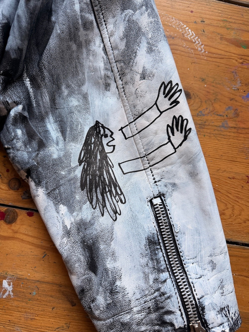 Leather jacket (hand-painted)