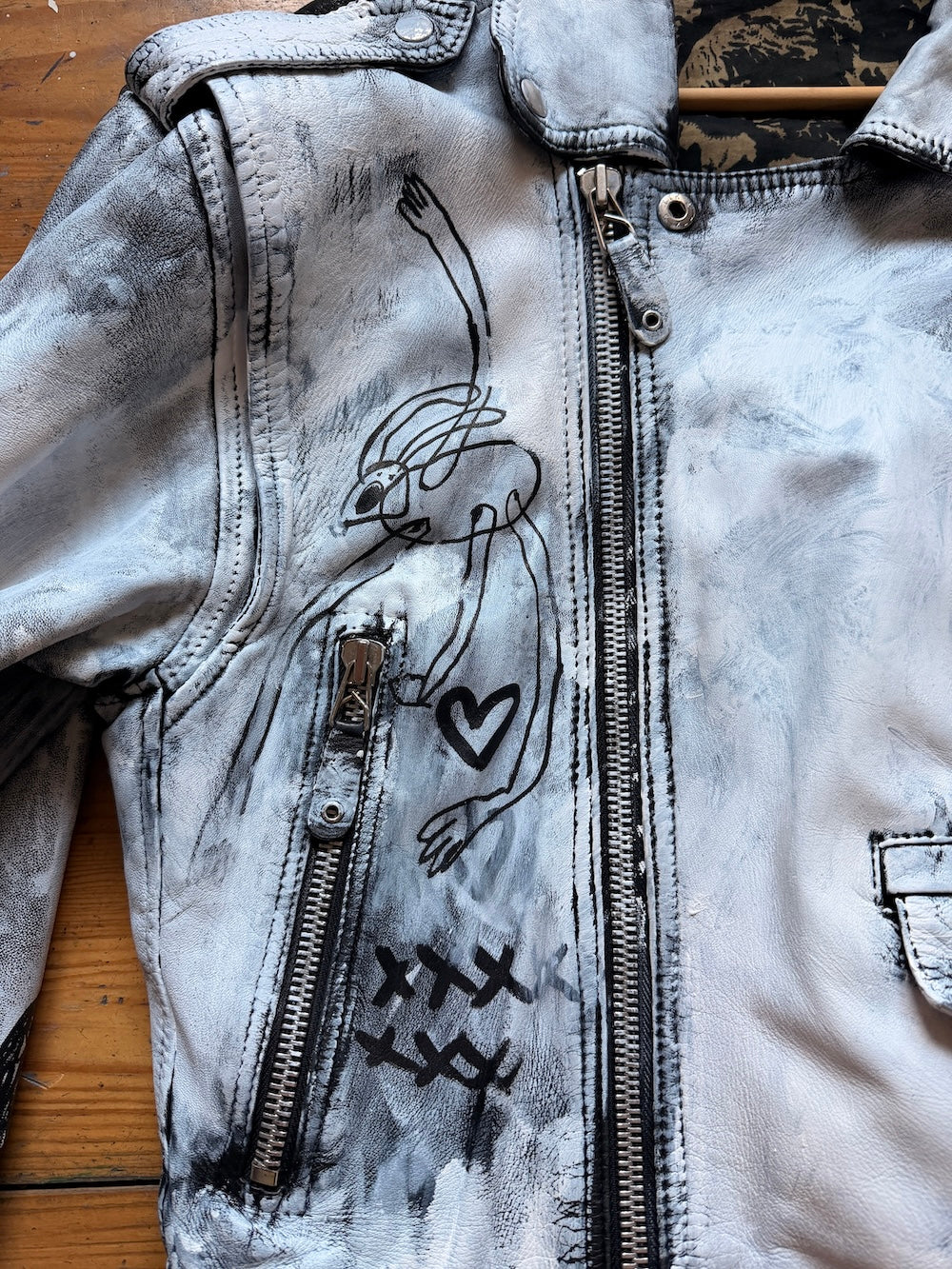 Leather jacket (hand-painted)