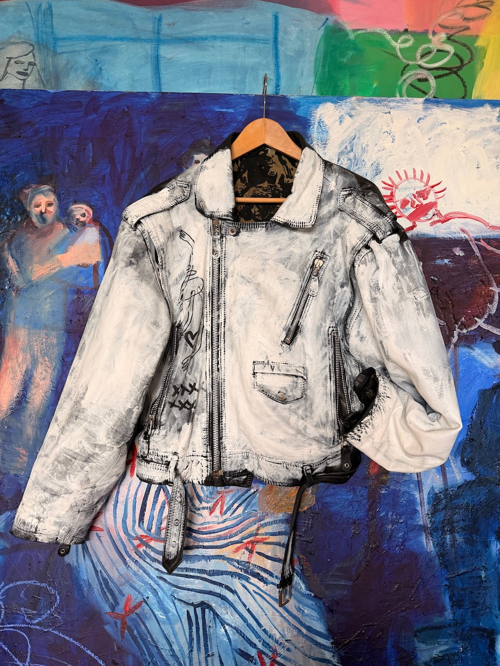 Leather jacket (hand-painted)